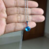 American Diamond Round Single Stone Combo Silver Blue Locket, Ring, Earpin (Exclusive) - Image 2