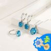 Imported Locket, Ring, Earpin Set with free Gold 9 Stone Nosepin (Blue Color)